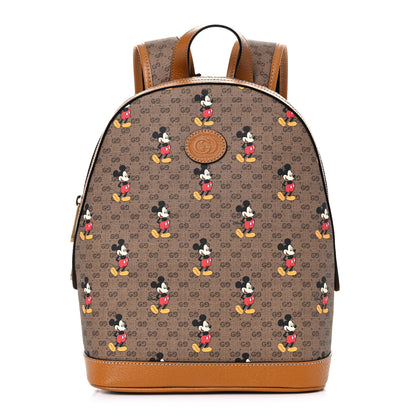 Gucci X DISNEY Mini Vintage GG Supreme Monogram Mickey Mouse Small Dome Backpack Beige Vintage Sun Oil 1 of 10