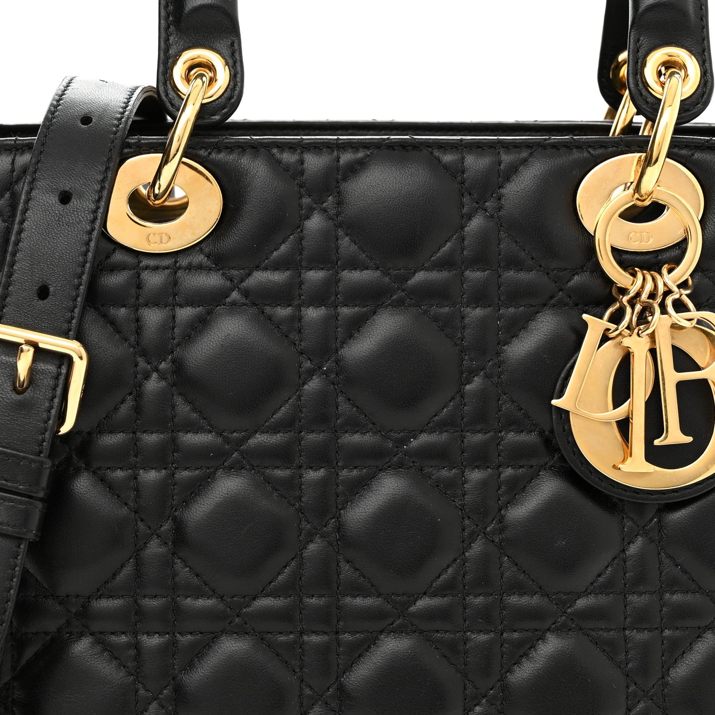 Lambskin Cannage Medium Lady Dior Black