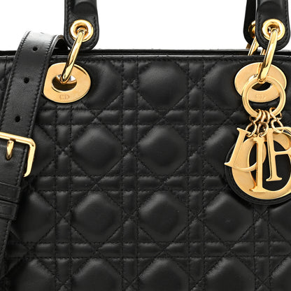 Christian Dior Lambskin Cannage Medium Lady Dior Black 8 of 10