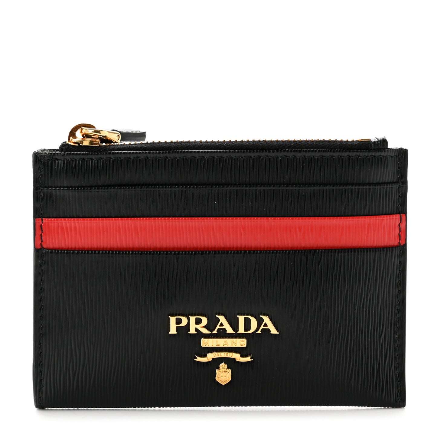 Vitello Move Zip Top Card Holder Black Lacca