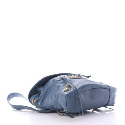 Balenciaga Agneau Gold Metallic Edge Hardware Backpack Bleu Abysse 4 of 10