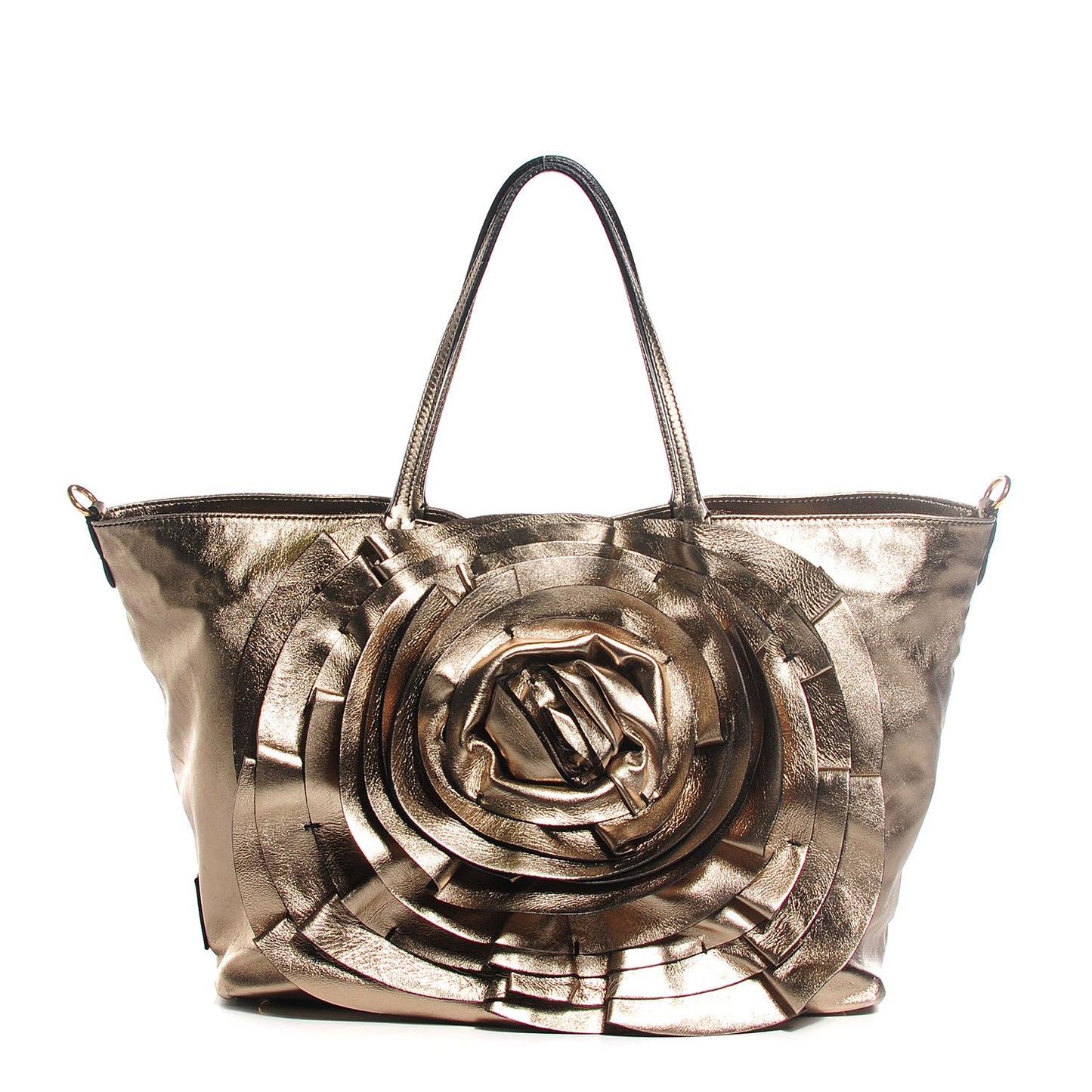 Metallic Nappa Large Petale Tote Gold