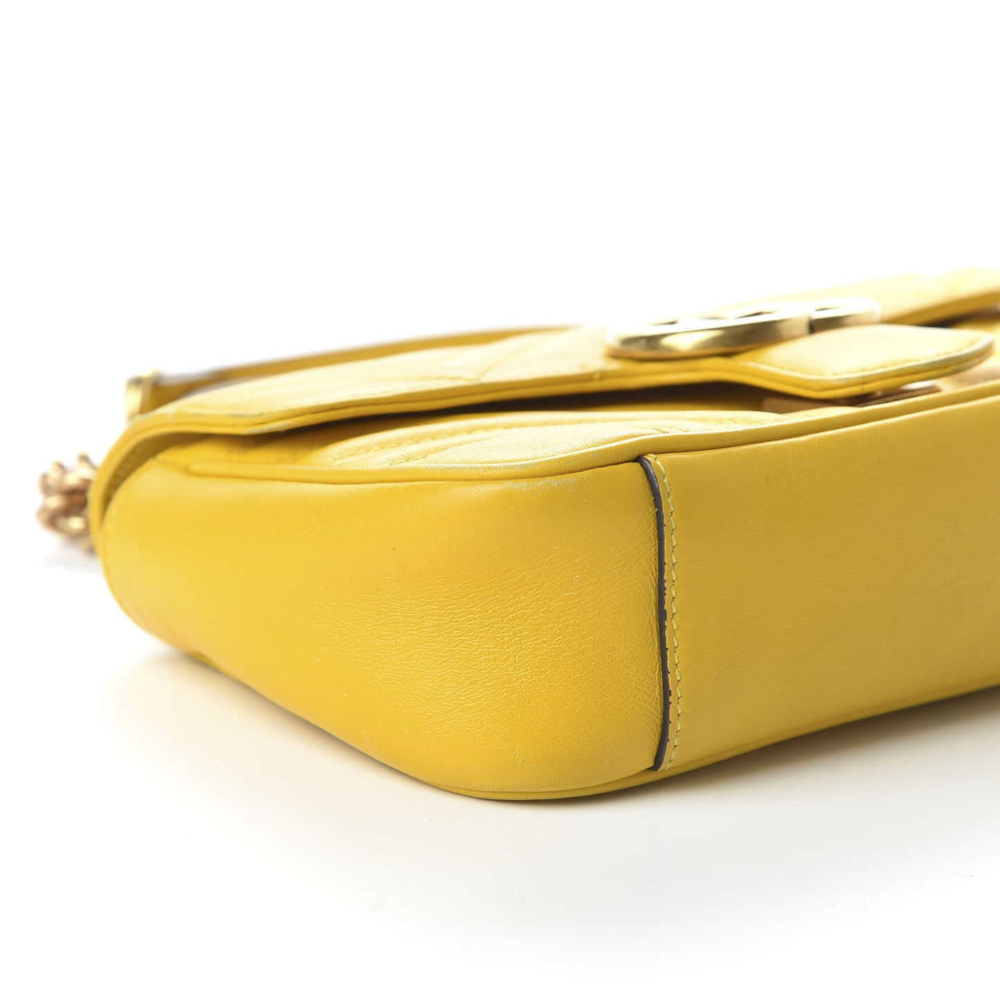 Calfskin Matelasse Mini GG Marmont Shoulder Bag Stone Topaz