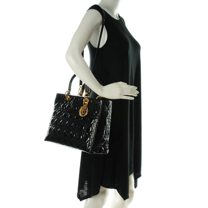 Christian Dior Patent Cannage Large Lady Dior Black 2 of 7
