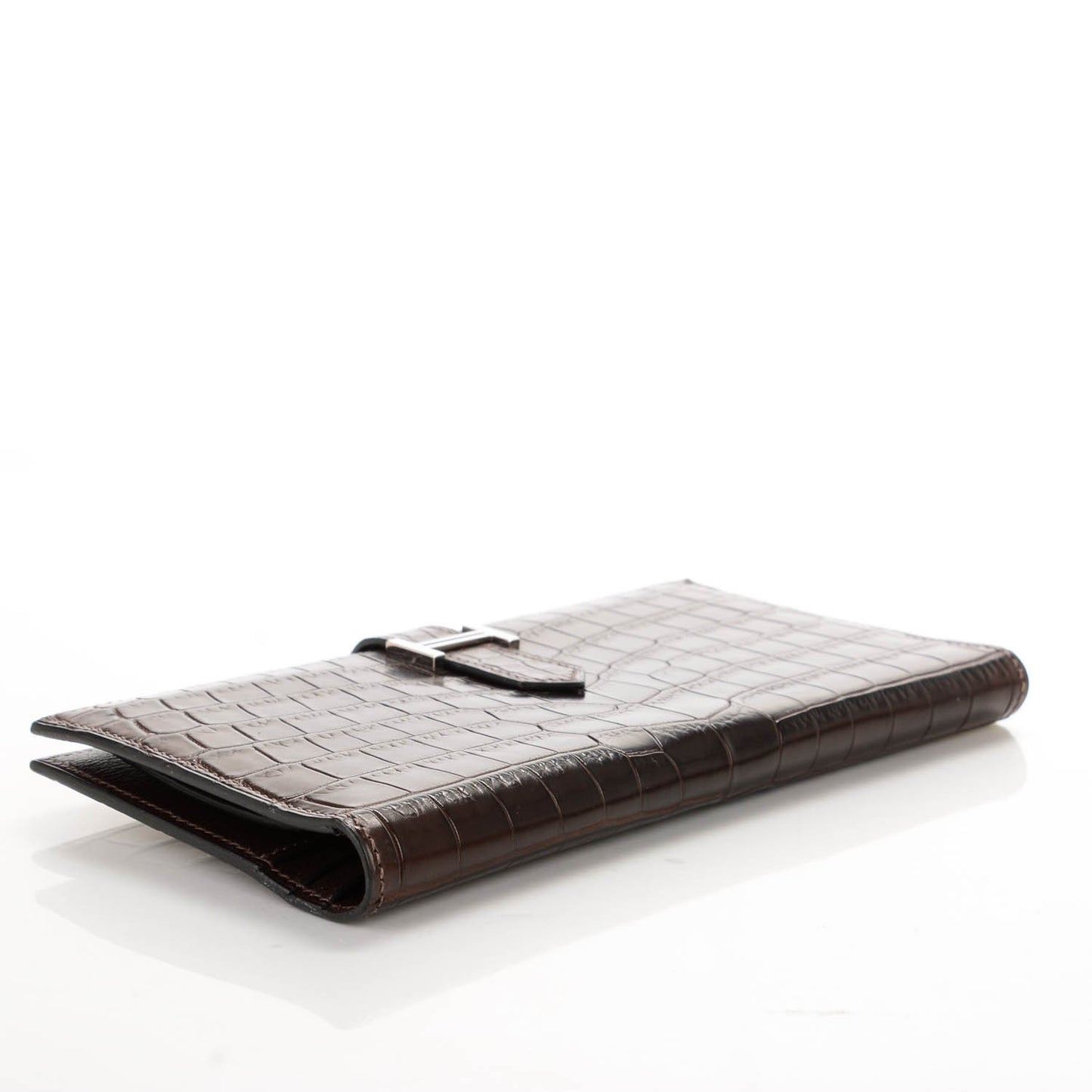 Matte Niloticus Crocodile Bearn Wallet Chocolate