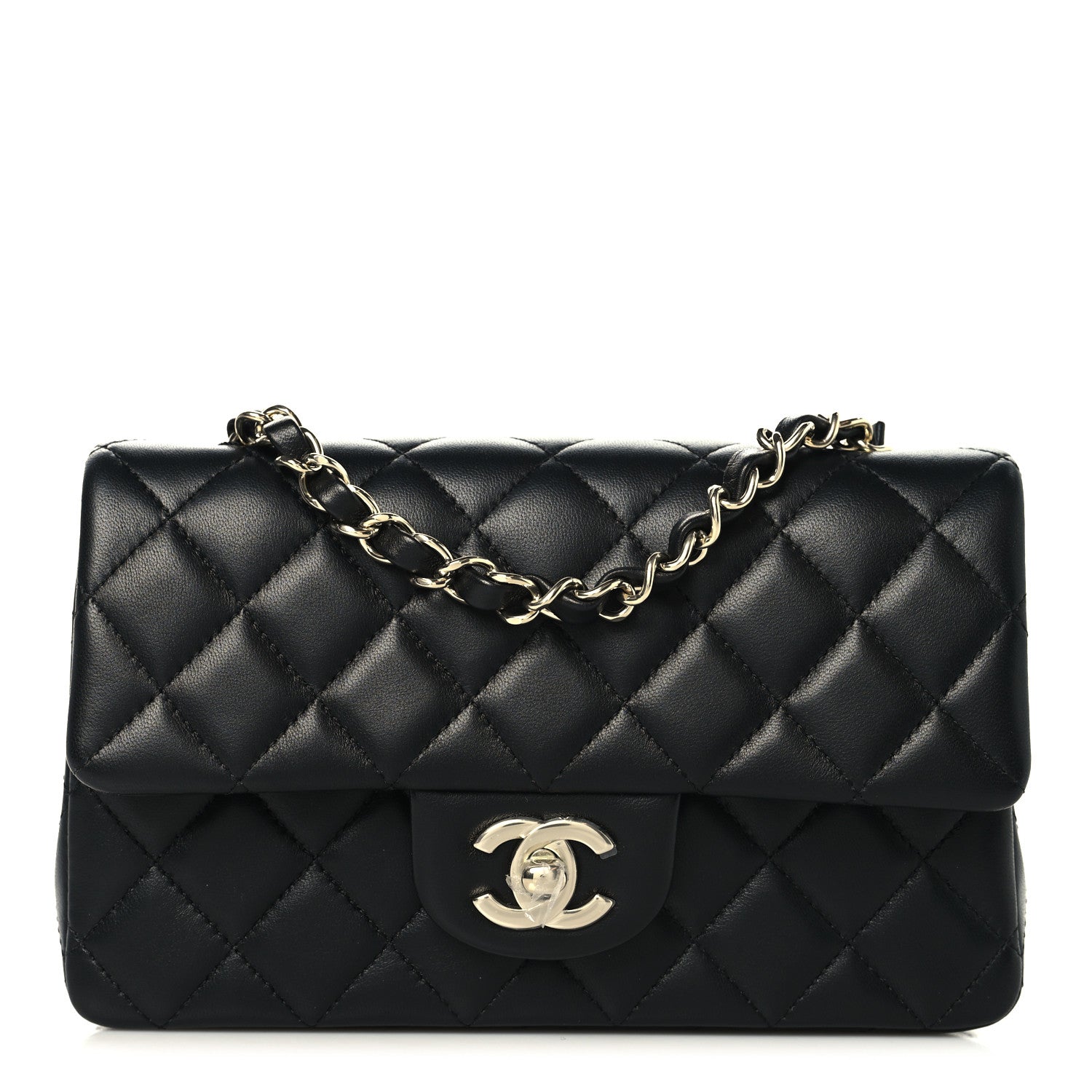 Chanel Lambskin Quilted Mini Rectangular Flap Black 1 of 11