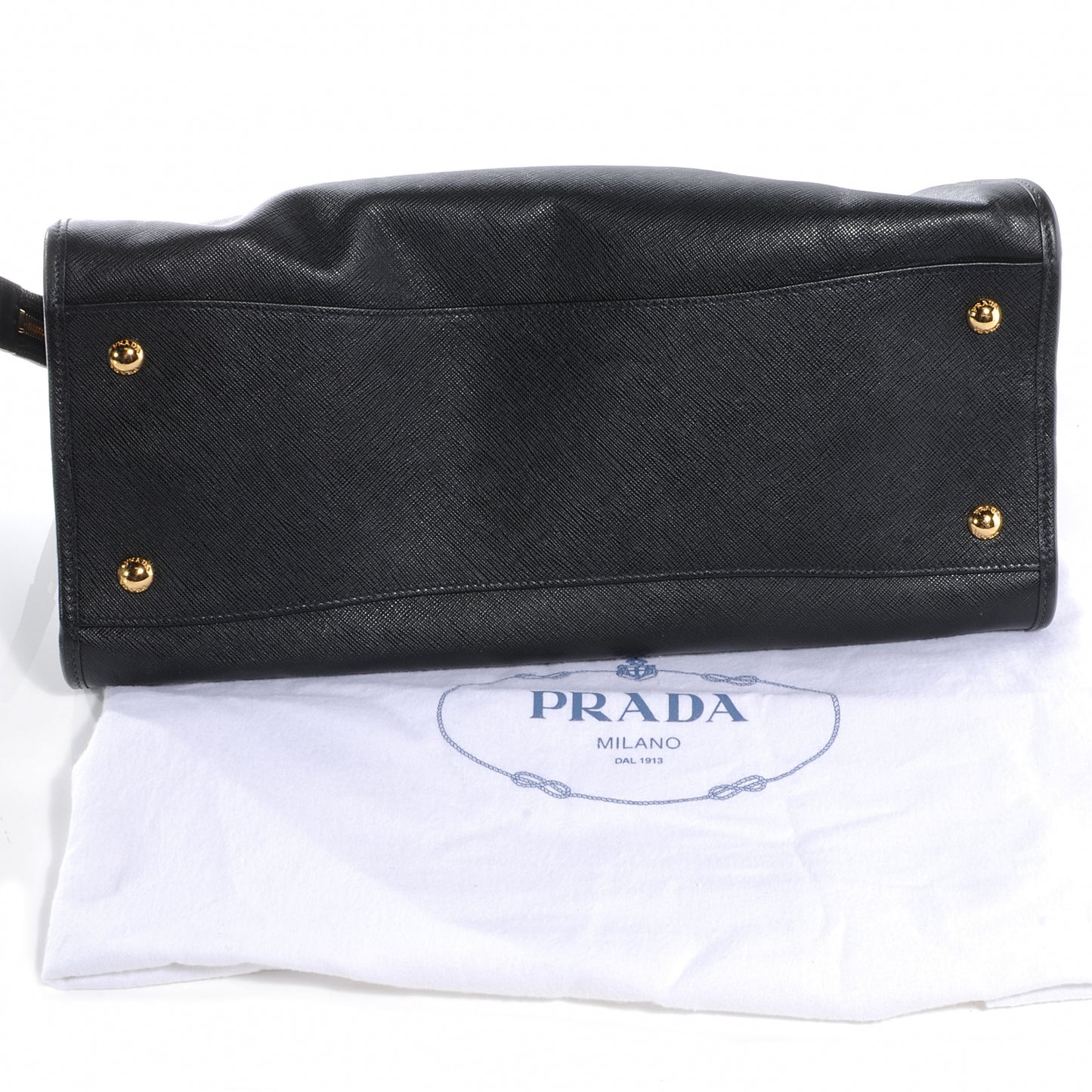 Saffiano Cuir Top Handle Dome Tote Black