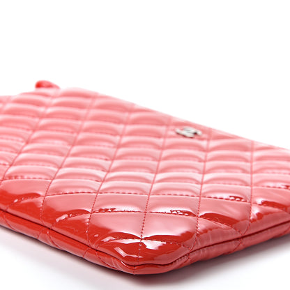 Chanel Patent Calfskin Quilted Valentine Hearts Medium O Cosmetic Case Red 7 of 8