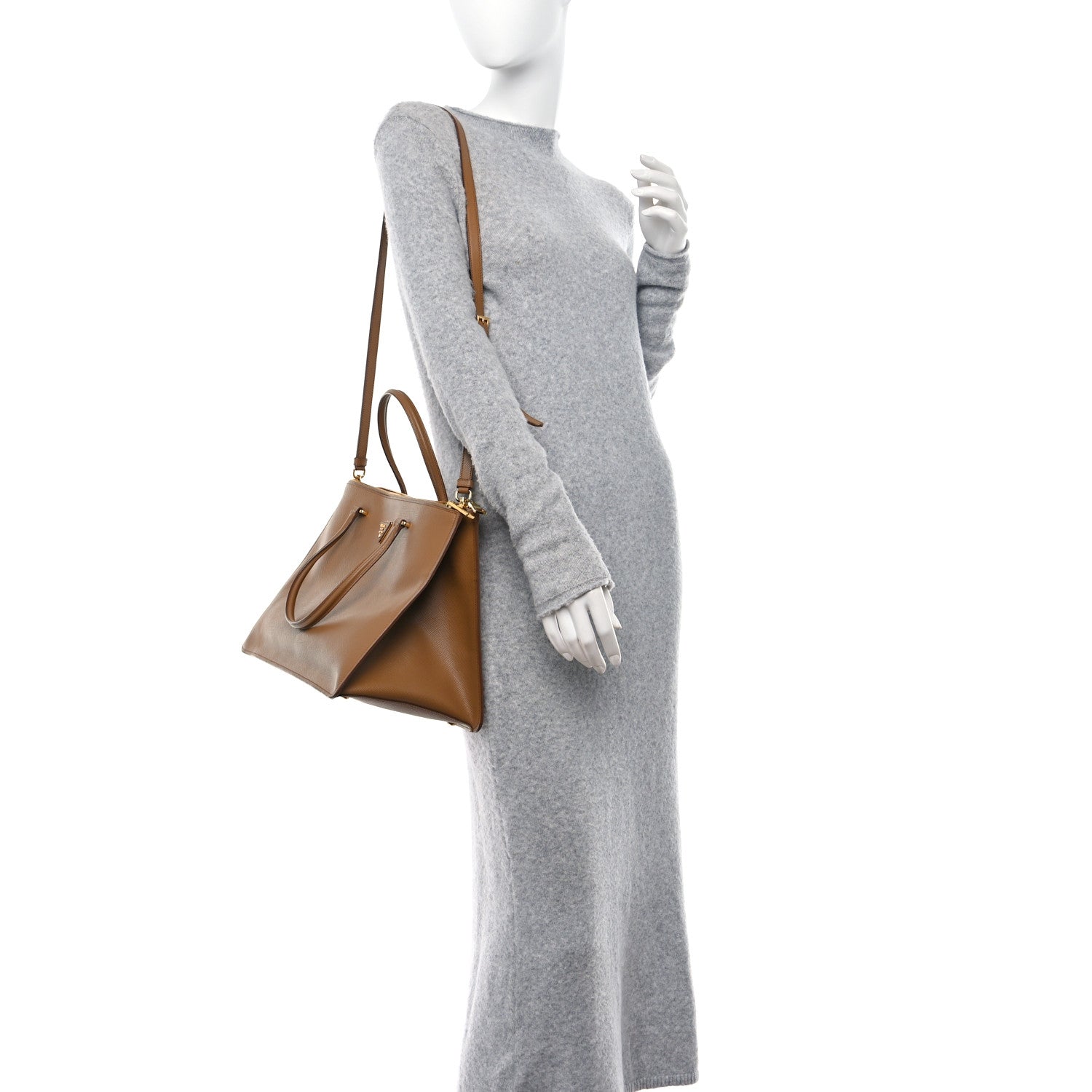 Prada Saffiano Cuir Shopping Tote Caramel 2 of 12