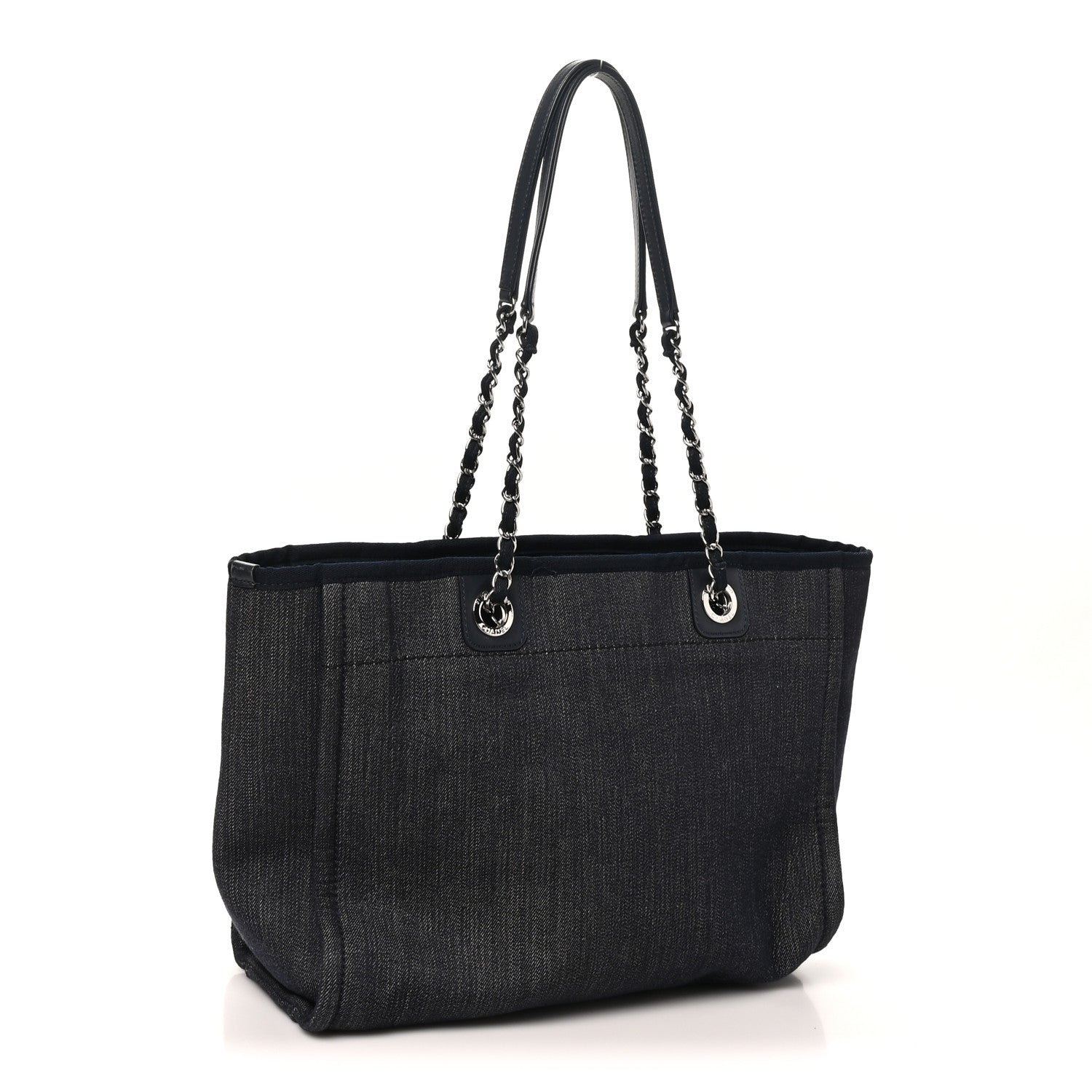 Chanel Denim Small Deauville Tote Dark Blue 3 of 10