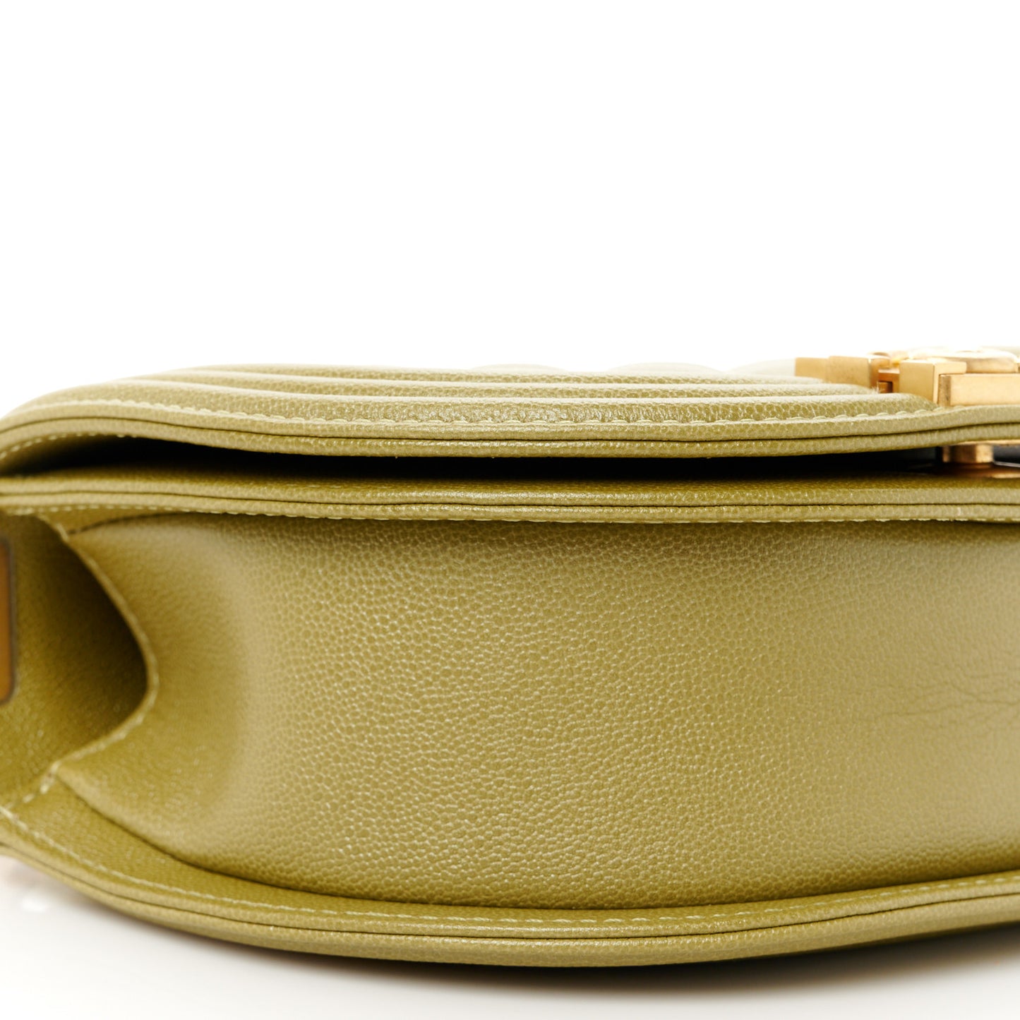Caviar Quilted Small Boy Messenger Bag Green