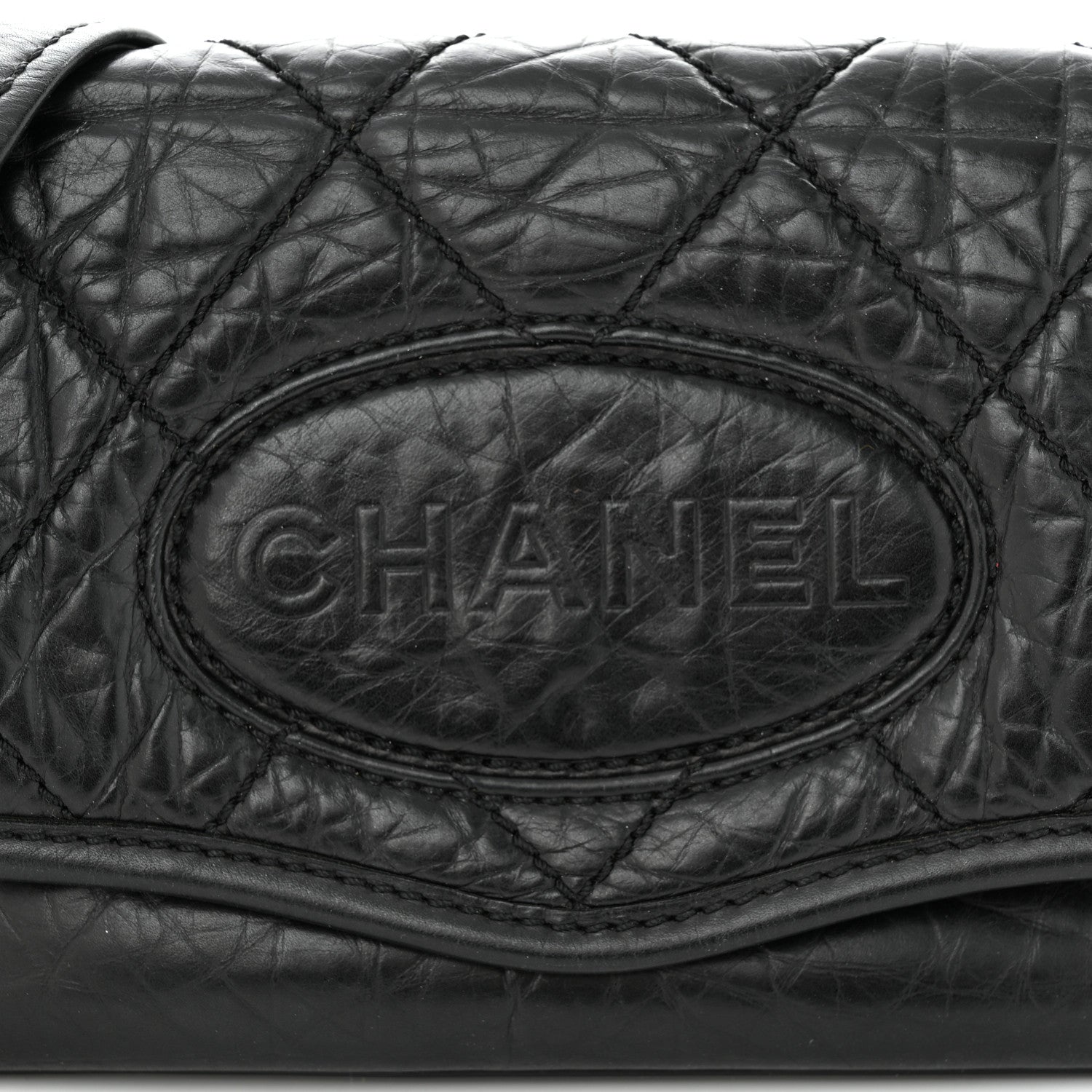 Chanel Distressed Lambskin Messenger Flap Bag Black 8 of 12