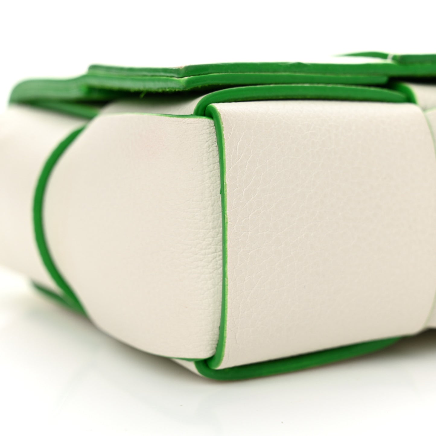 Buffalo Maxi Intrecciato Bicolor Extra Mini Cassette Crossbody Bag White Parakeet
