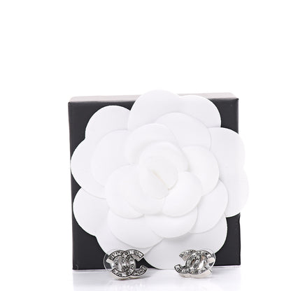 Chanel Baguette Crystal CC Earrings Silver 5 of 5