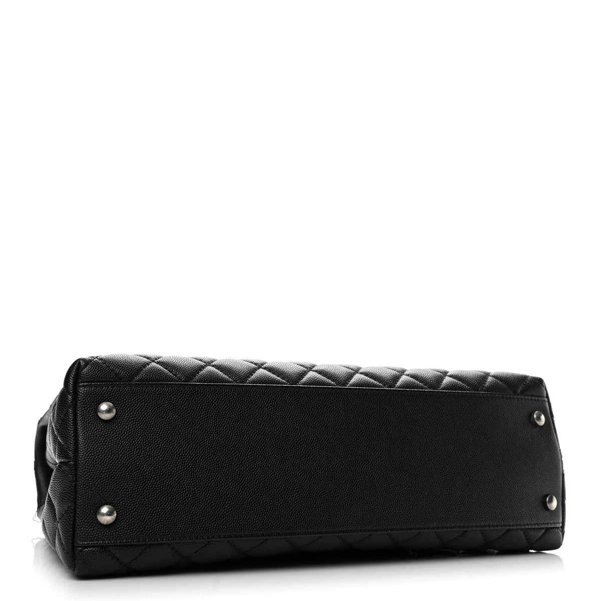 Chanel Caviar Lizard Quilted Medium Coco Handle Flap Black Khaki 4 of 14