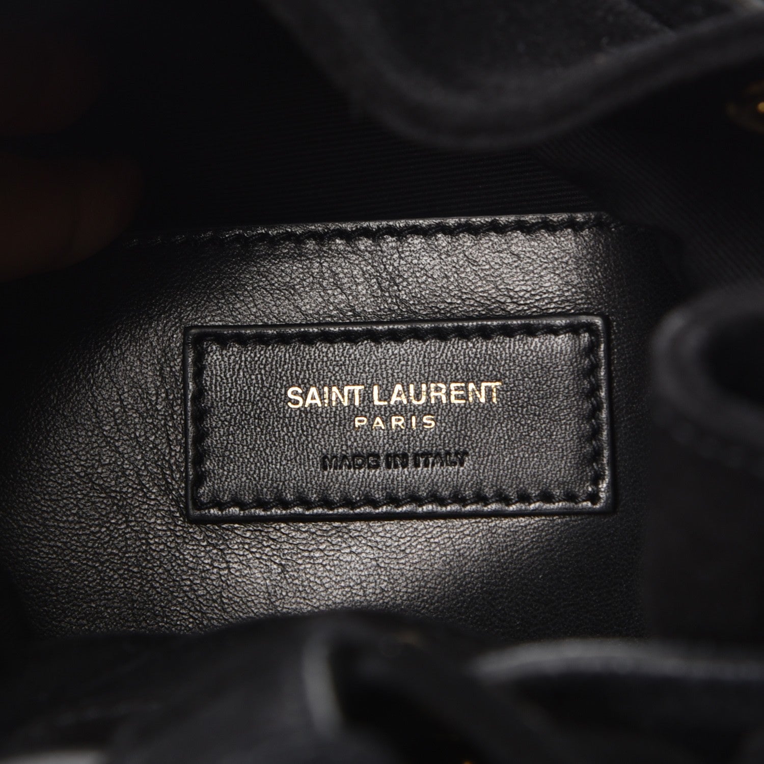 Saint Laurent Suede Small Y Studs Bucket Bag Black 6 of 7