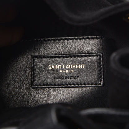 Saint Laurent Suede Small Y Studs Bucket Bag Black 6 of 7