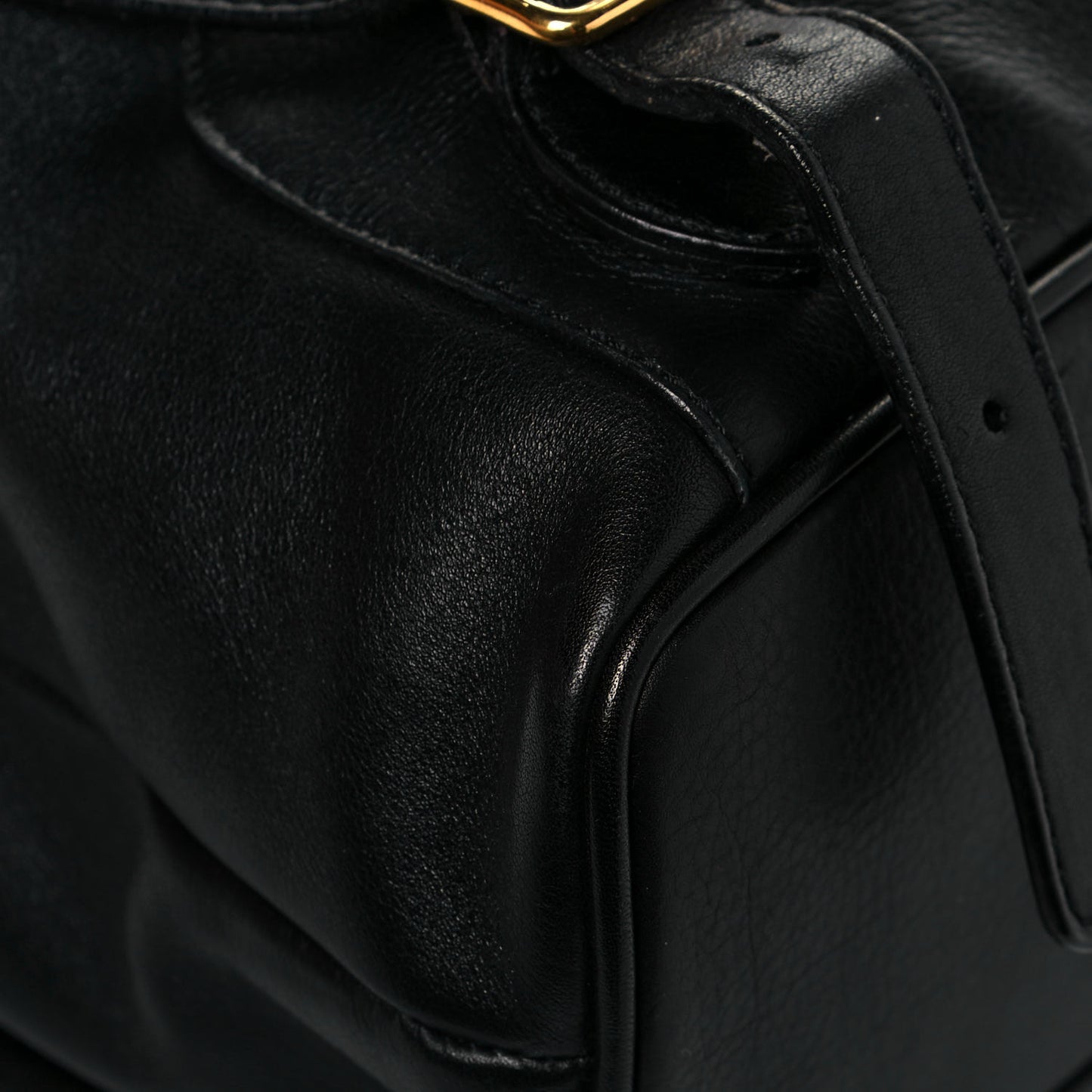 Calfskin Bamboo Backpack Black