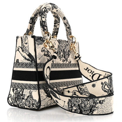 Christian Dior Canvas Embroidered Zodiac Toile De Jouy Medium Lady D-Lite Latte 3 of 11