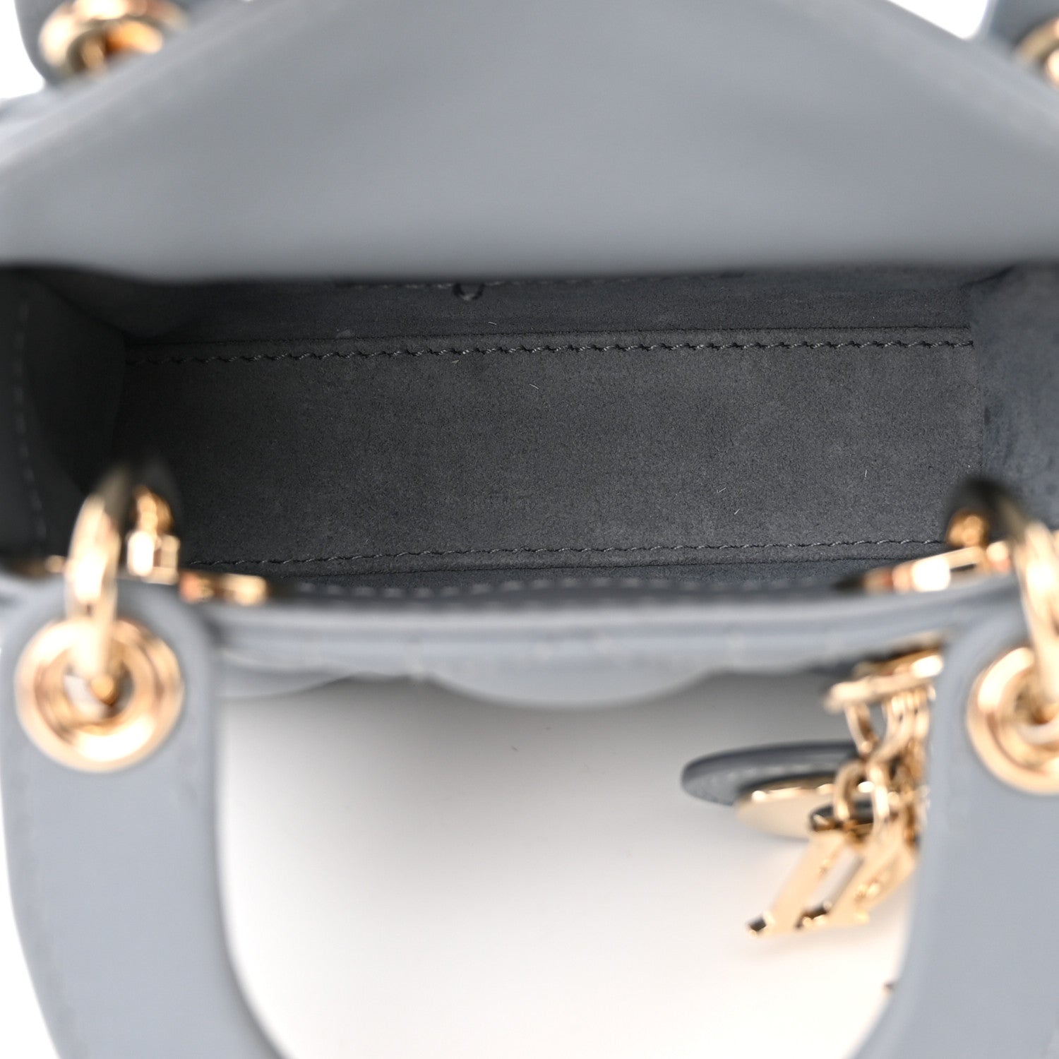 Christian Dior Lambskin Cannage Micro Lady Dior Cloud Gray 5 of 10