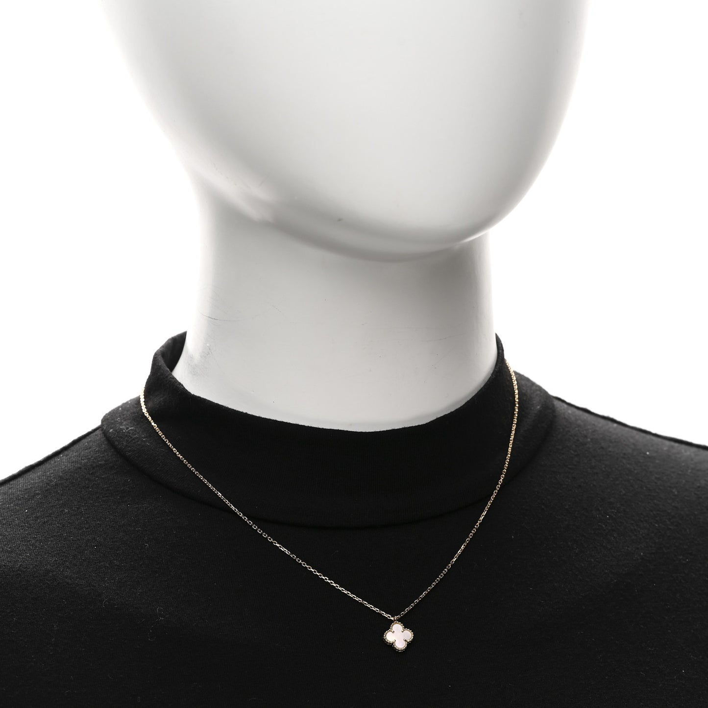 18K Yellow Gold Mother of Pearl Sweet Alhambra Pendant Necklace
