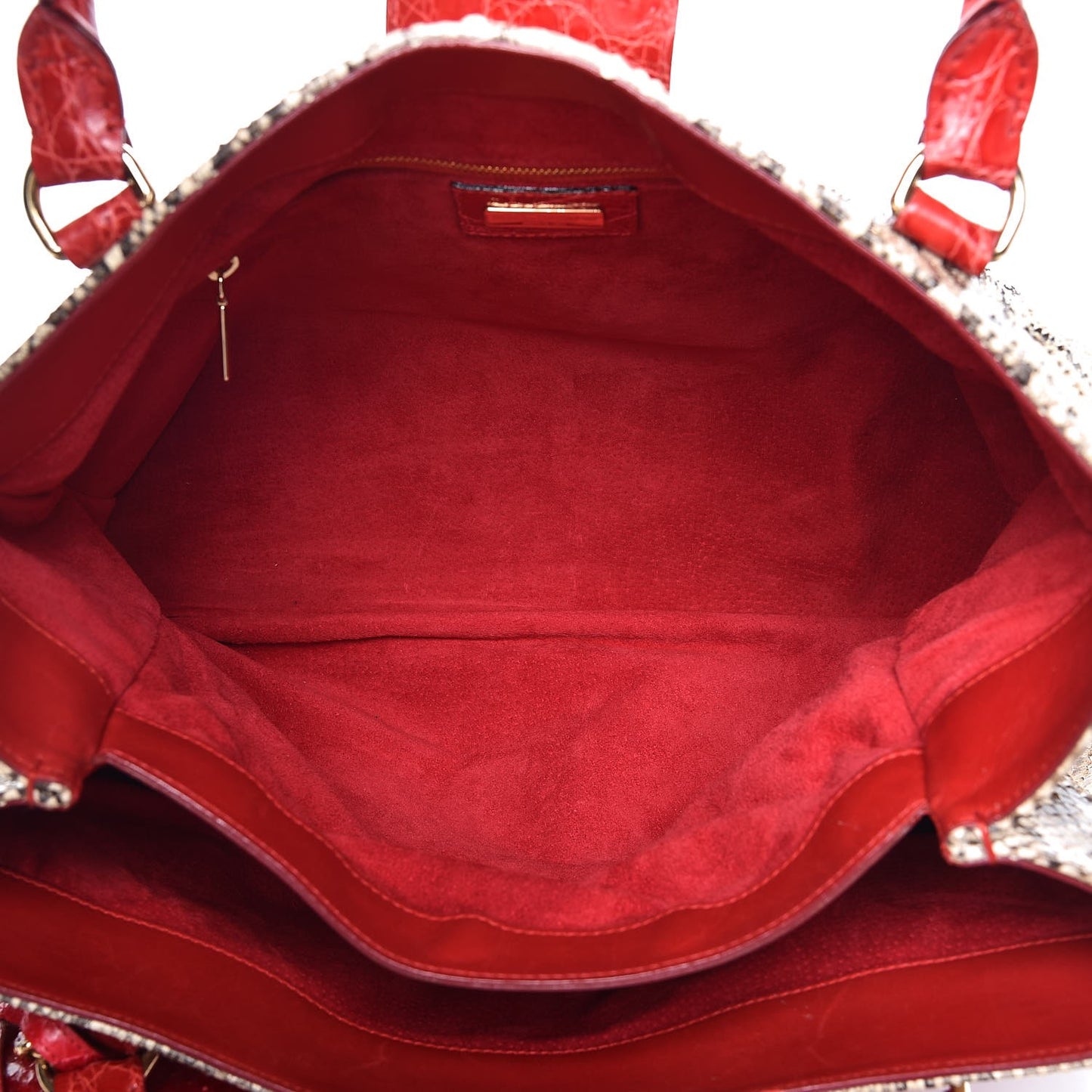 Python Crocodile Tote Naturale Rosso