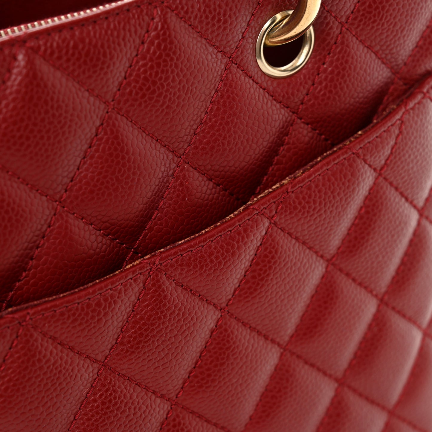 Caviar Quilted Grand Shopping Tote GST Red