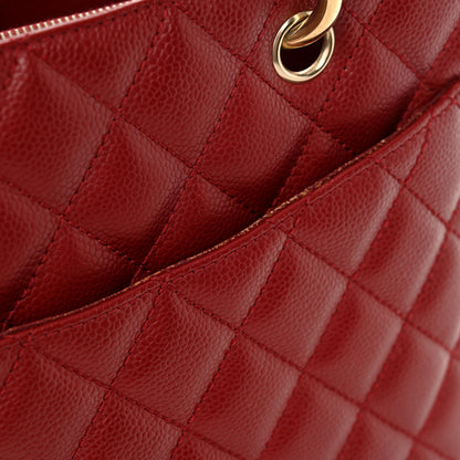 Chanel Caviar Quilted Grand Shopping Tote GST Red 14 of 17