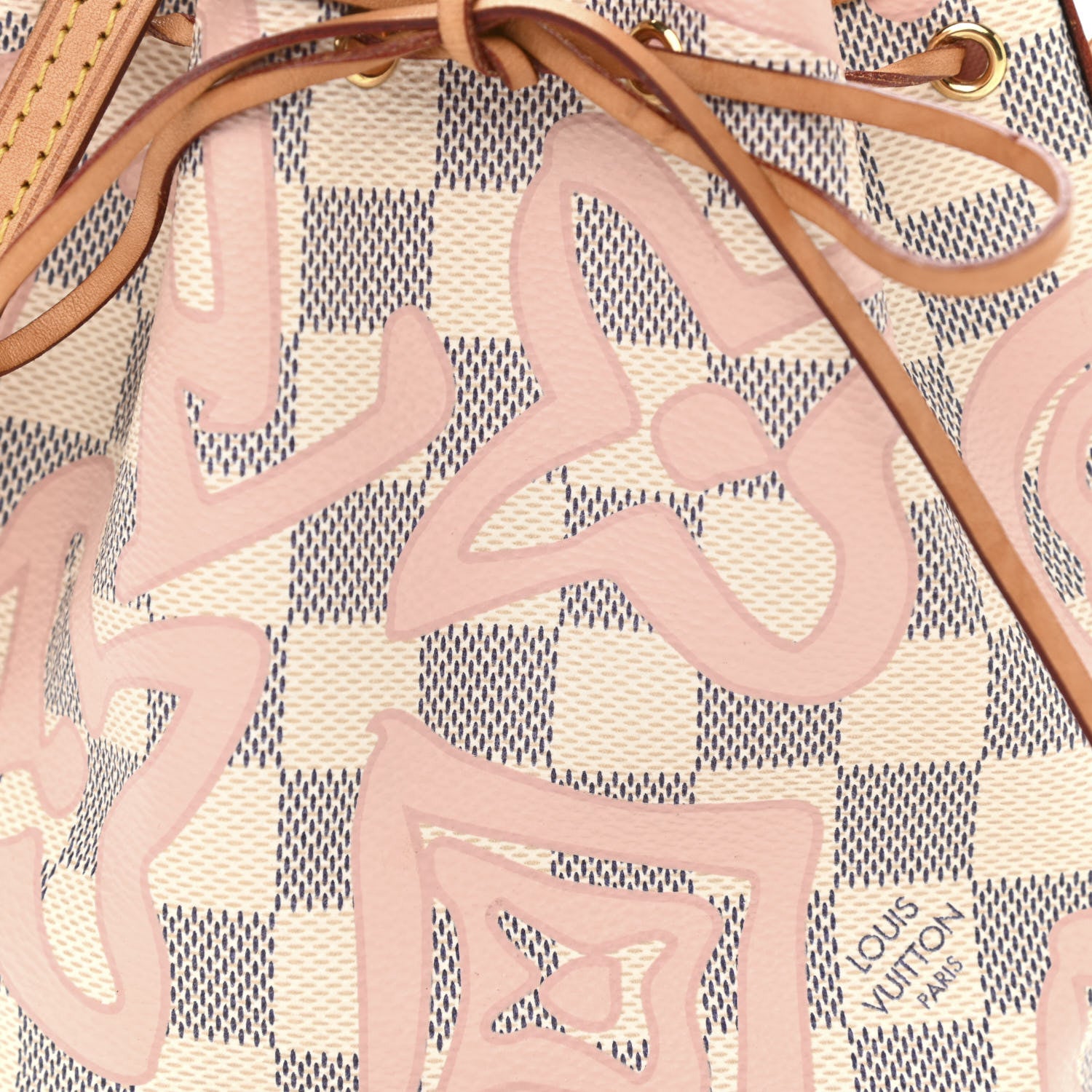 Louis Vuitton Damier Azur Tahitienne Nano Noe Rose Ballerine 7 of 10
