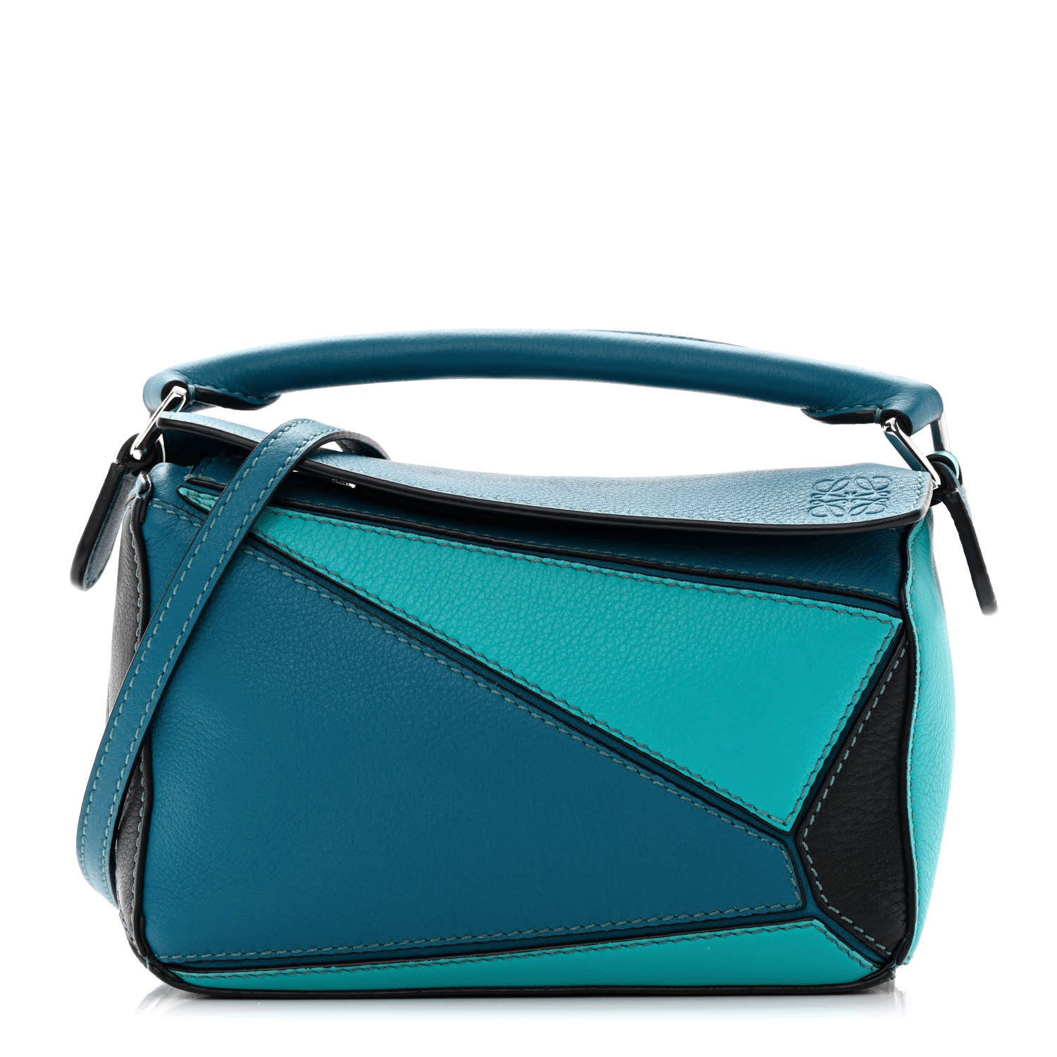 Loewe Calfskin Mini Puzzle Bag Dark Lagoon Black 1 of 12