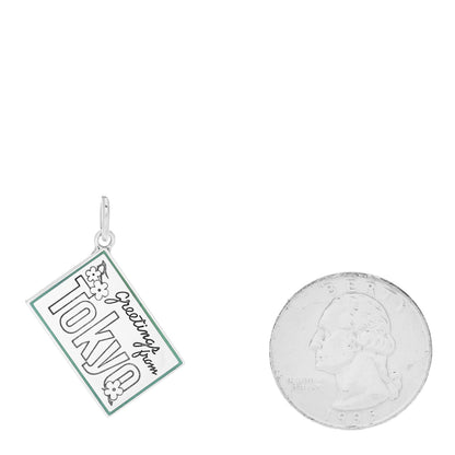 Tiffany Sterling Silver Enamel Tokyo Postcard Charm Blue 2 of 5