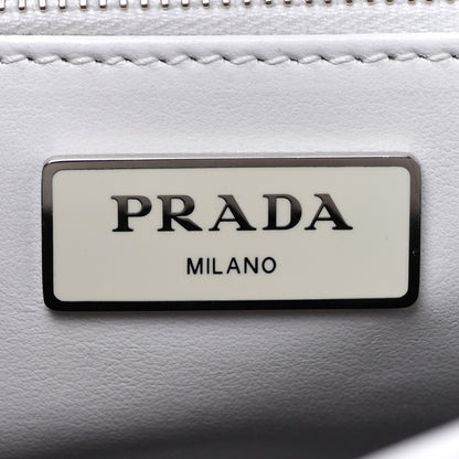 Prada Re-Nylon Spazzolato Double Pocket Buckle Shoulder Bag White 6 of 12
