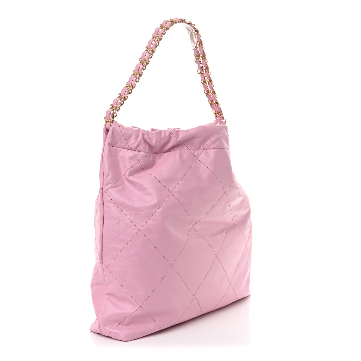 Shiny Calfskin Quilted Chanel 22 Dark Pink
