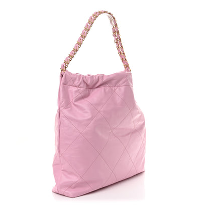 Chanel Shiny Calfskin Quilted Chanel 22 Dark Pink 4 of 11