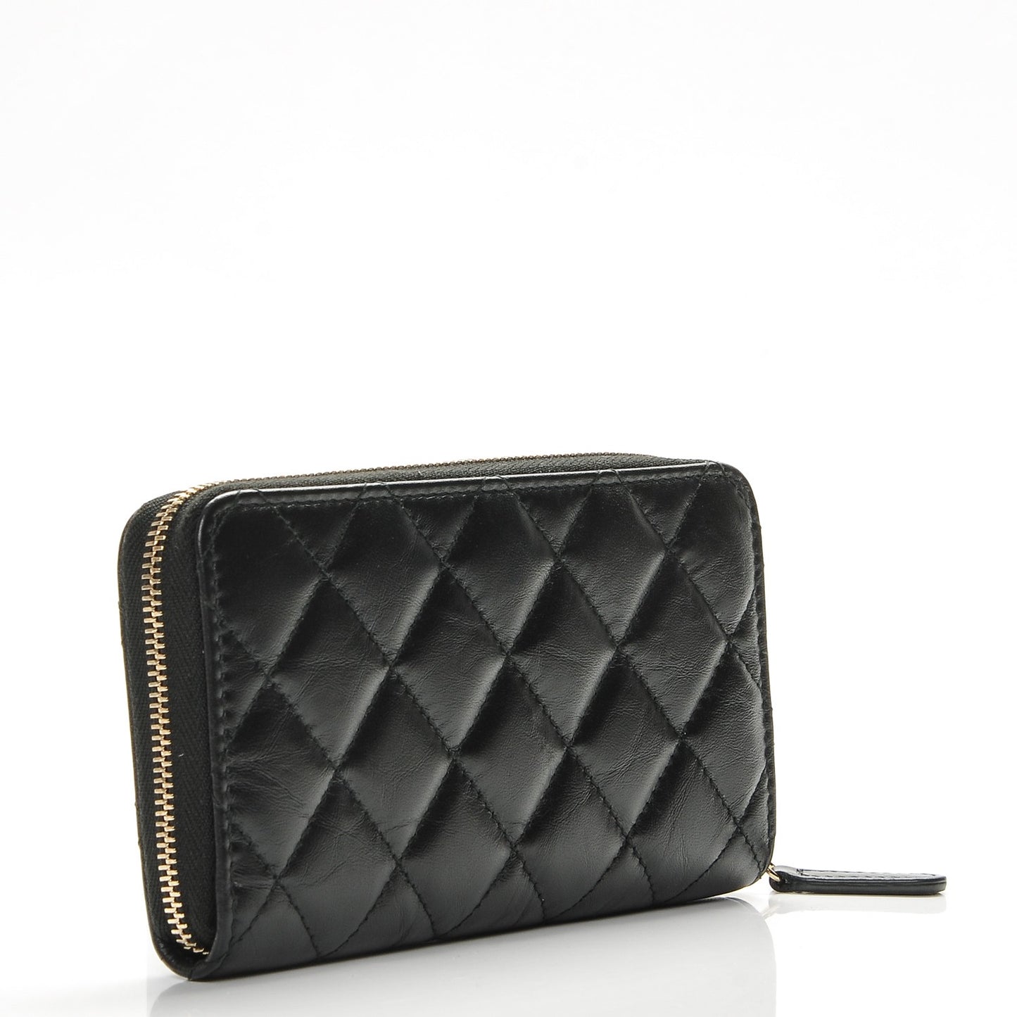 Aged Calfskin Quilted Small Lucky Charms 2.55 Reissue Zip Around Wallet Black