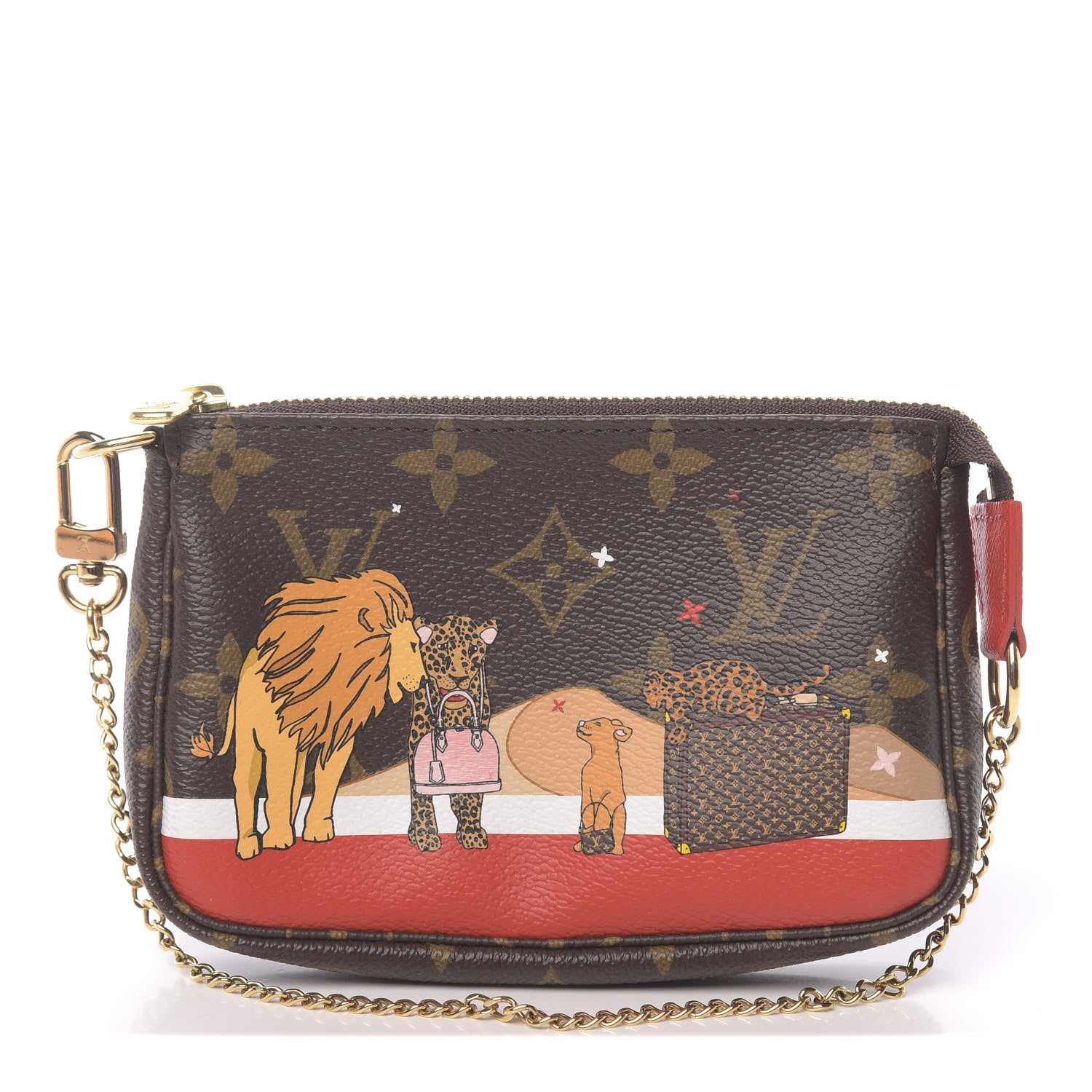 Louis Vuitton Monogram 2018 Christmas Animation Mini Cats Pochette Accessories 1 of 8