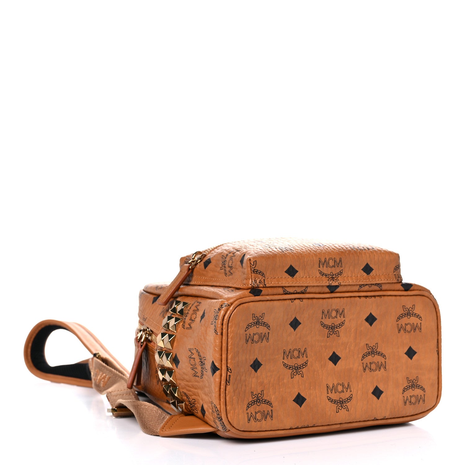 MCM Visetos Side Stud Mini Stark Backpack Cognac 4 of 12