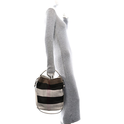 Burberry Canvas Mega Check Medium Susanna Hobo White 2 of 12