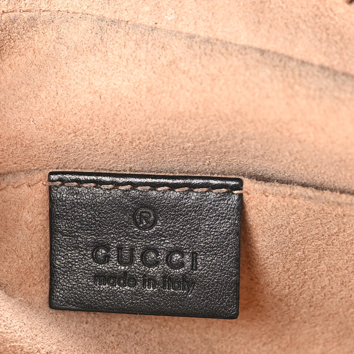 Gucci Calfskin Matelasse Small GG Marmont Chain Shoulder Bag Black 6 of 13