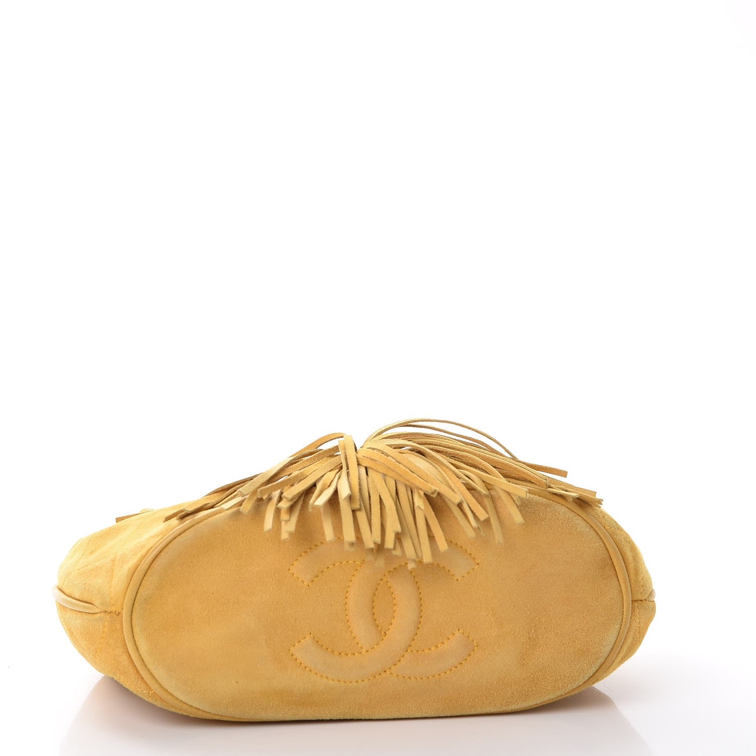 Chanel Suede Quilted Tassel Shoulder Bag Yellow 4 of 16