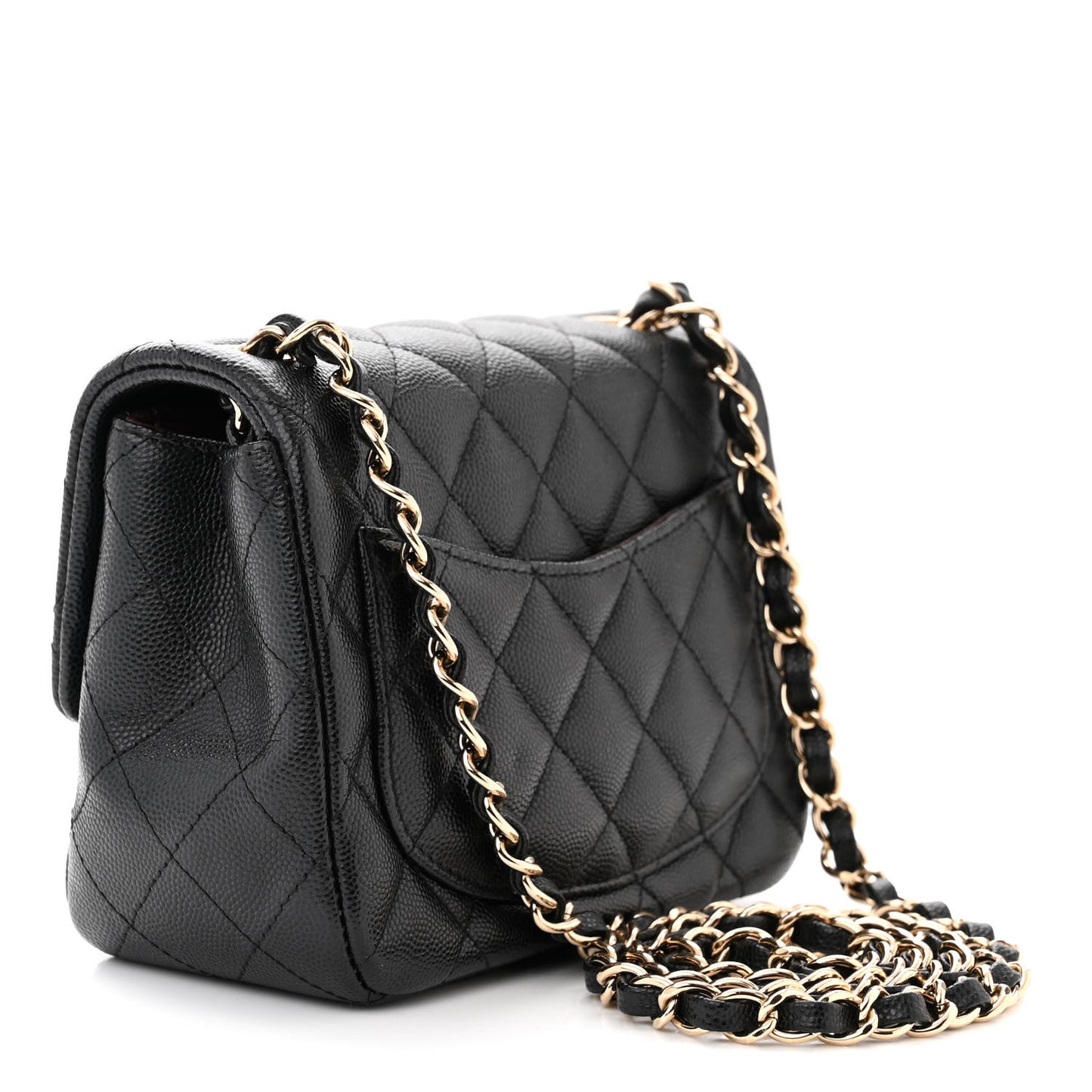 Caviar Quilted Mini Square Flap Black