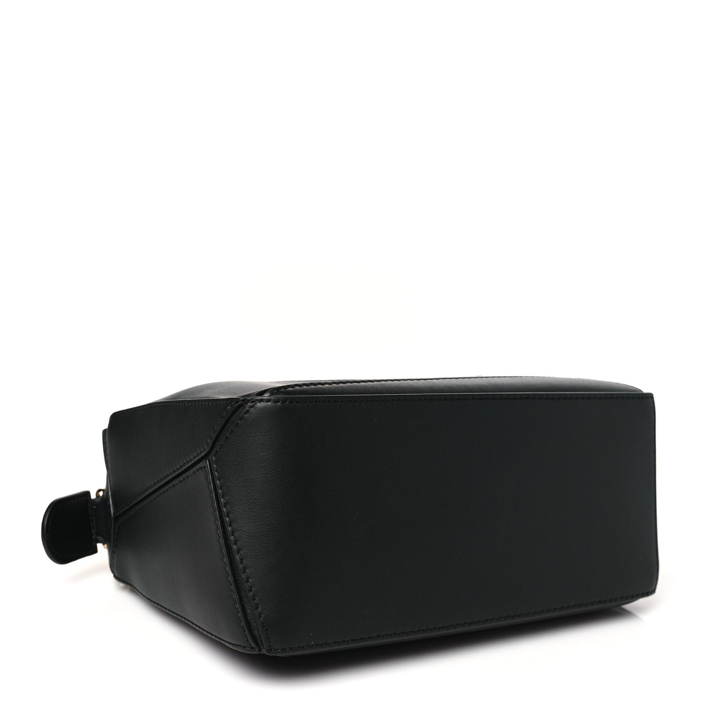 Calfskin Small Woven Puzzle Bag Black