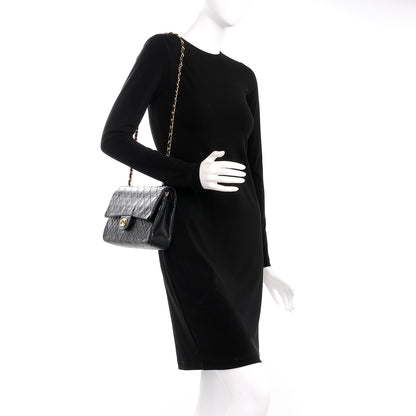 Chanel Lambskin Quilted Medium Double Flap Black 2 of 12