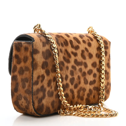 Celine Pony Hair Leopard Print Triomphe Chain Shoulder Bag Multicolor 3 of 9