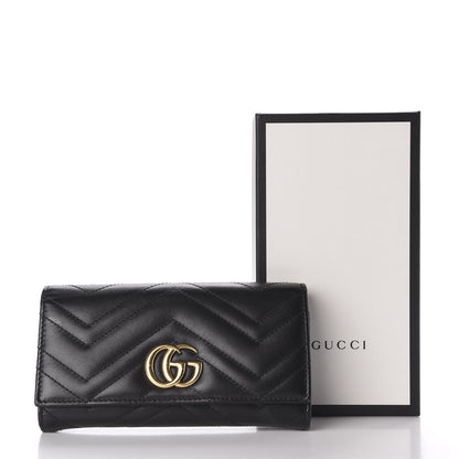 Gucci Calfskin Matelasse GG Marmont Continental Wallet Black 9 of 9