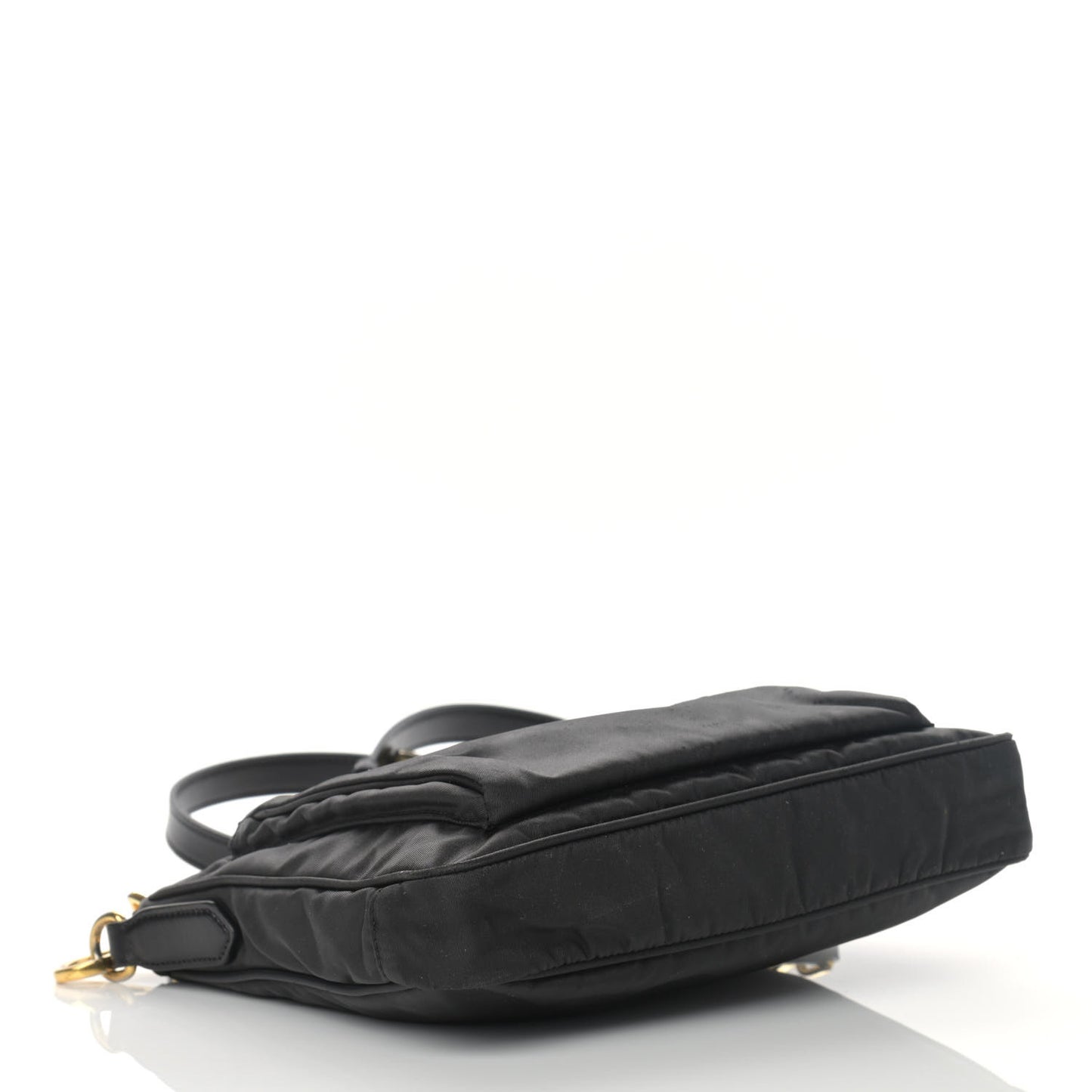 Tessuto Nylon Saffiano Flat Messenger Bag Black