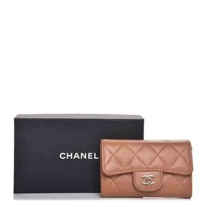 Chanel Lambskin Quilted Flap Card Holder Beige 9 of 9