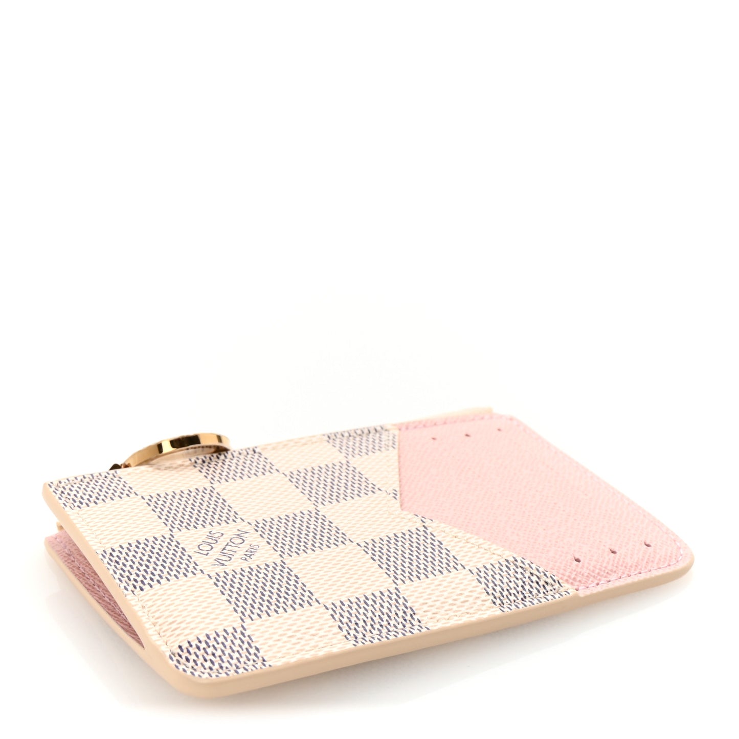 Damier Azur Zipped Romy Card Holder Rose Ballerine