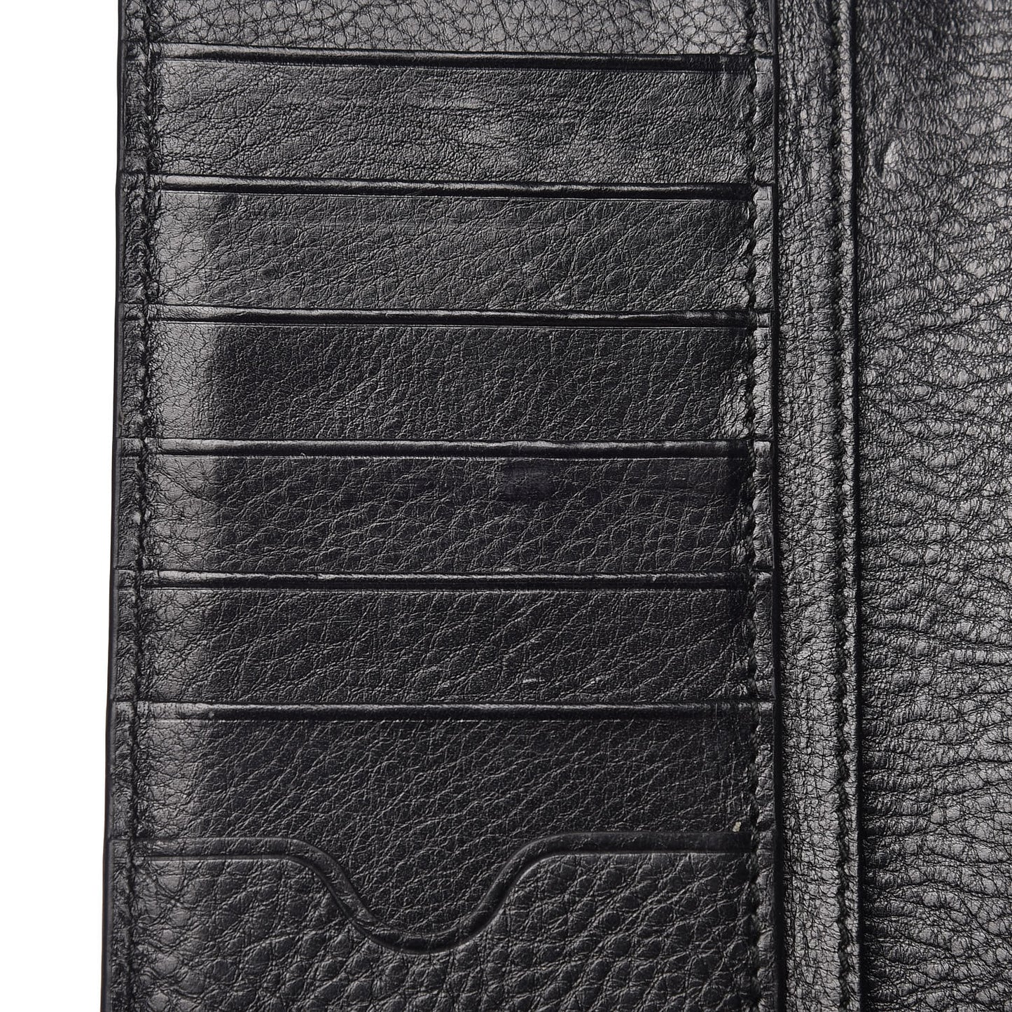 Calfskin Studded Folded Long Wallet Black