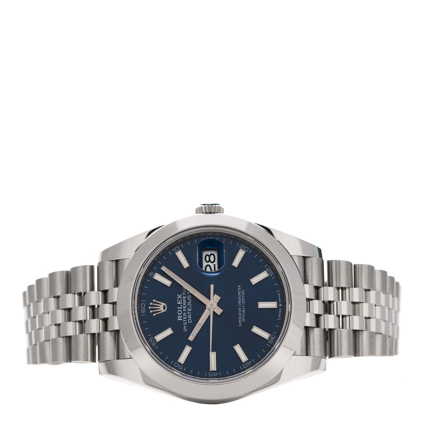 Stainless Steel 41mm Oyster Perpetual Datejust Watch Blue 126300
